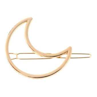 BolehDeals hair clip bulan jepit rambut logam geometri gaya Eropa sederhana emas - Internasional