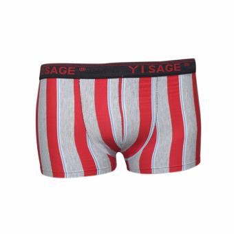 EELIC 2267-3 Warna Merah Celana Dalam Boxer Pria Stripe Body Fit Rainbow