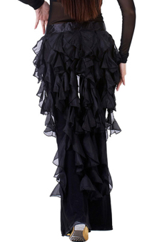 Phoenix B2C Belly Dance Waistband Hip Scarf Dancewear Belt Wave Tassel Costume Waist Chain (Black)