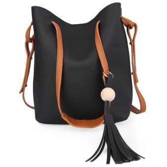 S&L Guapabien Fashion Tassels Single Strap Pure Color Shoulder Bag for Ladies (Color:Black) - intl