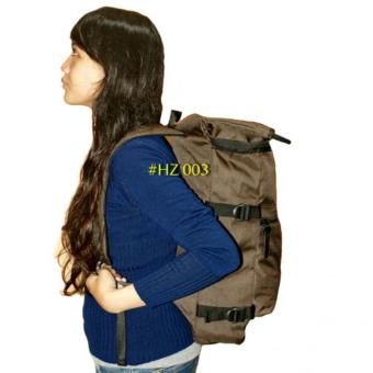 Tas Backpack Canvas Premium Ransel Canvas Hazer HZ 003 Coffee