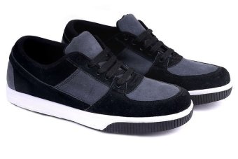 Garucci GLD 1173 Sepatu Sneaker Pria - Suede - Keren Dan Stylish (Hitam Kombinasi)
