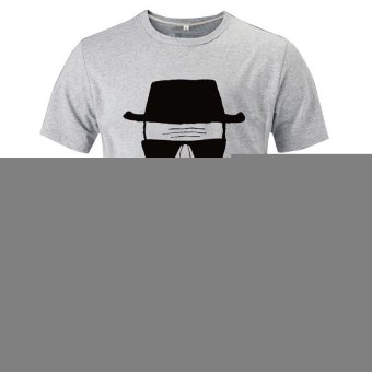 Cosplay Men's AMC Breaking Bad Heisenberg Head Portrait T-shirt (Grey)