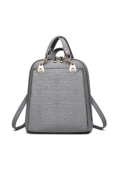 Quality Assurance Backpack 2016 New Trends Retro Flower Spring AndSummer Student Bag Fashion Leisure Handbag (Grey) - intl