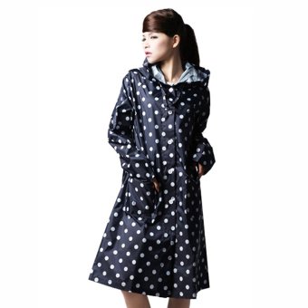 Fantasy Women Polka Dots Raincoat - Blue