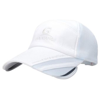 GEMVIE Unisex Women Men Summer Outdoor Sunscreen Fishing Baseball Cap Telescopic Brim Mesh Hat (White) - intl