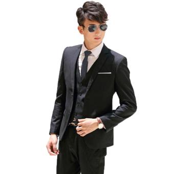 Gallery Fashion - Satu stell jas formal cowok ( Black list white ) elegant , model terbaru - 23