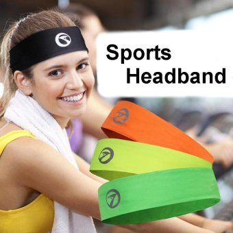 Loveu Women Men High Elastic Seamless Sports Sweatband Stretch Headband Yoga Gym Sports Head Hair Band - Black - intl