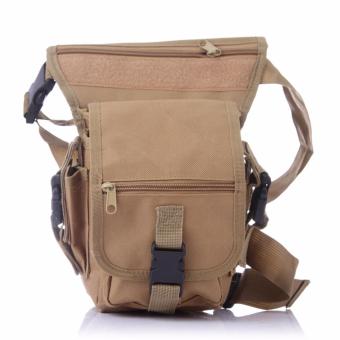 Naoki Fashion Multifunction Outdoor Sport Leg Bag Canvas Waist Bag Money Belt Fanny Pack （Khaki） - intl
