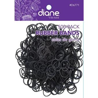 Diane Rubber Bands Black 500-Pack, 500-CT RUBBER BANDS BLACK, Soft elastic bands will not break hair - intl