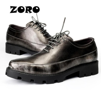 ZORO Polyurethane Bottom Fashion Leather Men's Dress Shoes Business Brand Leather Men Shoes (Silver) - intl