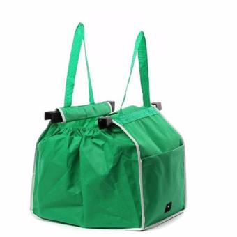 Hequ New Supermarket tas belanja lipat tas dapat digunakan kembali besar-ukuran dicuci ramah lingkungan kantong tas troli Supermarket Hijau - International