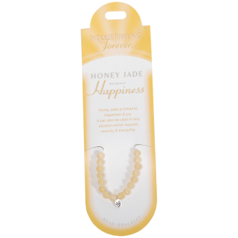 SF1 Honey Jade Bead Bracelet Aksesoris Gelang Batu - Kuning
