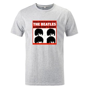 Cosplay Men's The Beatles A Hard Day's Night T-Shirt (Grey)