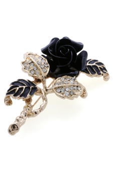1901 Jewelry Hitam Flower Brooch 2219 - Bros Wanita - Gold