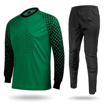 Baru dijual panas pria olahraga baik sepak bola kiper lengan panjang kemeja dengan celana hijau (sy12) - International