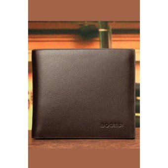 Bogesi Classical Mens Short Wallet Solid Color Purse Ultra-thinCard Holder Coffee - intl
