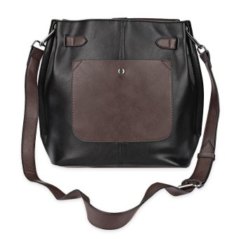 S&L Fashion Women Vintage Scrub Bucket Vintage Tassel Messenger Shoulder Simple Crossbody Bag (Color:Black) - intl