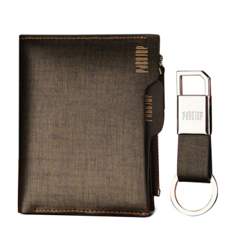 HuoLaLAa 2015 new zipper men wallet genuine leather coin pocket designer wallets famous brand small men purse wallet -Brown - Intl - Intl