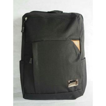 Tas Ransel Pria | Laptop Backpack Casual Vintage | Tas Ransel Kanvas - 855 [Black /Hitam]