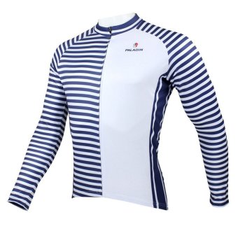 Men's Cycling Jersey Long Sleeve Bike Clothing Bicycle Wear SportJacket Navy Blue - INTL