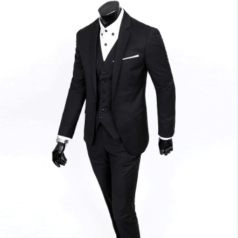 Jaket Pria - Setelan Jas,Vest dan Celana Pria Trend Mode - Hitam