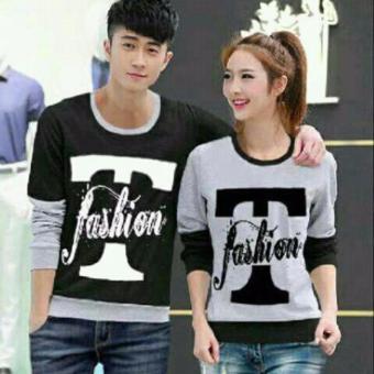 Jakarta Couple - Sweater Couple T Fashion Abu Hitam