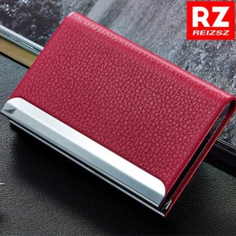 RZ Business Name Card Holder Luxury PU Leather & Stainless Steel Multi Card Case,Business Name Card Holder Wallet Credit card ID Case / Holder For Men & Women(Rose). - intl