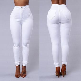 Imixlot Sexy Women Skinny Pants High Waist Stretch Slim Pencil Trousers(White) - intl