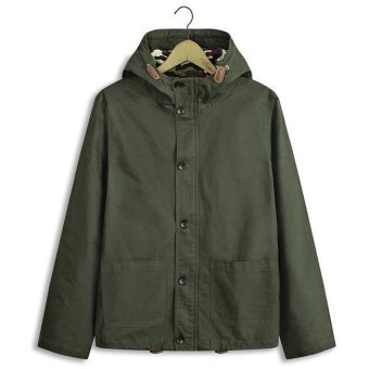 Men's Autumn Slim Windbreaker Sport Casual Coat Long Jacket Overcoat Outwear Green - Intl