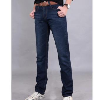 QQ Men's straight jeans Blue - intl