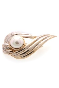 1901 Jewelry Onion Pearl Brooch - Bros Wanita - Gold