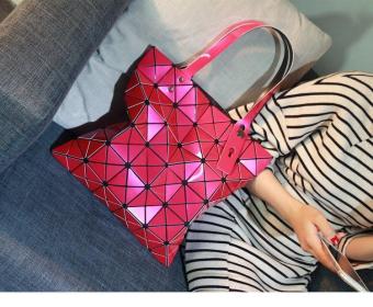 Kisnow Japan Fashion Soft Laser Geometry Lingge Foldable Top-Handle Bags - intl