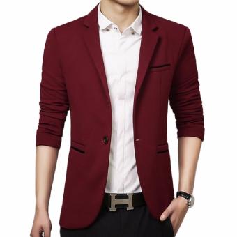 blazer pria slimfit fashionable in red