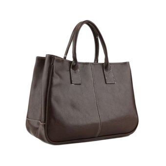 360DSC Fashion gaya sederhana PU tas kulit wanita tas jinjing - kopi - Internasional