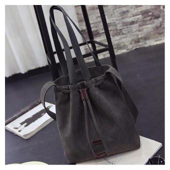 New Simple Women Handbag Shoulder Bags Tote Purse Canvas Travel Large Messenger Hobo Bag-Deep Grey - intl