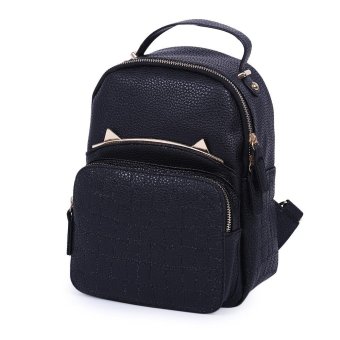 S&L Stylish Stone Pattern Pure Color Shoulder Diagonal Bag for Ladies (Color:Black) - intl
