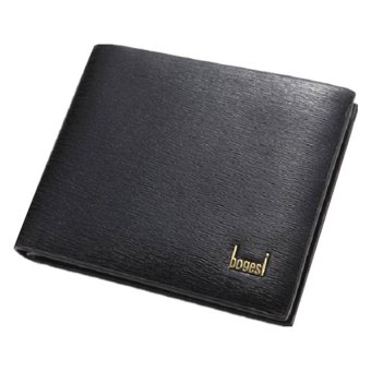 Bogesi BG17 Fashion Men Short Leather Wallet Stylish Black - intl