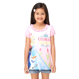 Disney Frozen Anna and Elsa Celebrate Summer T-Shirt long Sleeve Pink