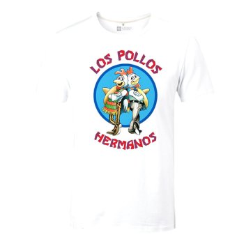 Cosplay Men's AMC Breaking Bad Los Pollos Hermanos Flag T-Shirt (White)
