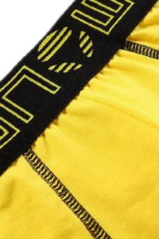 Eozy Men's Cotton Underpants Hardcover Boxers Male Lycra Underwear High-end Pants(Yellow) - intl