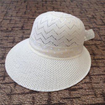 GEMVIE New Fashion Women Summer Beach Hat Ladies Anti-UV Visors Wide Big Brim Hat (White) - intl