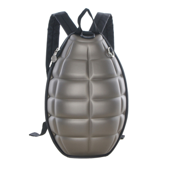 360DSC Creative Grenade Bomb Turtle Shell Design Stylish Backpack Cool School Bag - Brown- INTL
