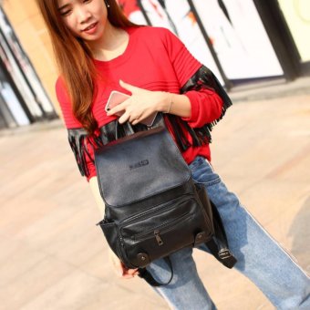 Tas Fashion Import - Backpack - High Quality - PU Leather - 1816 - Black