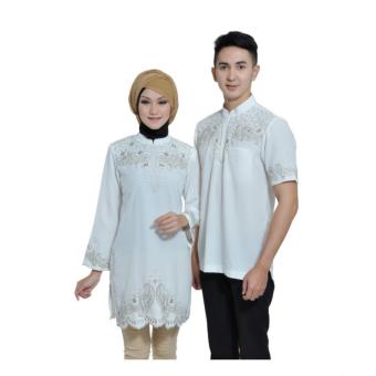 Spicatto SP 170.23 Busana Couple Baju Koko Muslimah Wanita Only-Woll Peach-Bagus Kekinian(Putih)