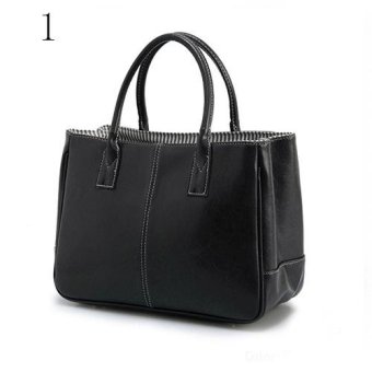 Broadfashion Women's Fashion Faux Leather Satchel Bag Tote Handbag Single Shoulder Bag (Black) - intl