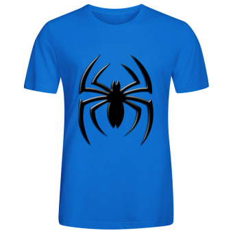ultimate spider man spider logo Men's Crew Neck T-Shirt Blue - intl