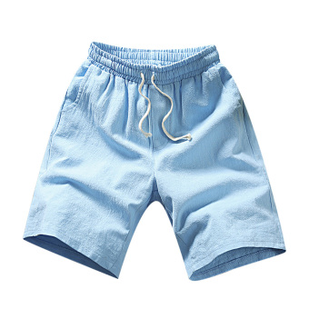 EOZY Fashion Men Beach Pants Board Shorts Korean Style Brand New Male Casual Summer Beach Short Pants (Light Blue) - intl