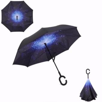 Payung Terbalik Kazbrella Gagang C Tombol Merah / Reverse Umbrella / Smart Reverse Umbrella / Payung Unik Double Layer UV Protection Anti Basah