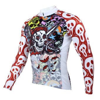 Men's Cycling Jersey Long Sleeve Bike Clothing Bicycle Wear SportJacket Pirate - INTL